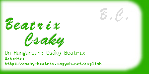 beatrix csaky business card